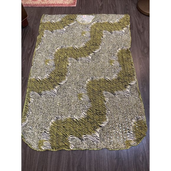 Vtg AL MAKDOOMI Kaftan Lounge Mumu Animal Print Safari Size S/M Dress Coverup - Picture 3 of 16